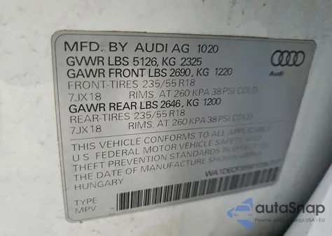 2021 Audi Q3 Premium S Line 45 z USA, uszkodzony, nr VIN WA1DECF39M1035717